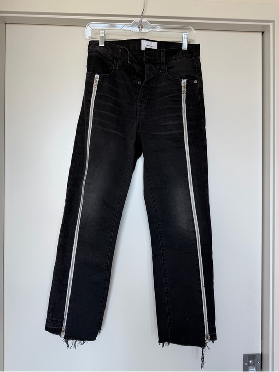 Current/Elliott Denim - Current/Elliott Black Jeans with Front Silver Zippers